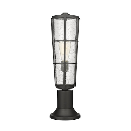 Helix 1 Light Outdoor Pier Mounted Fixture, Black And Clear Seedy